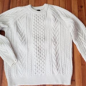 J. CREW Wool Cable-knit Fisherman Sweater XL